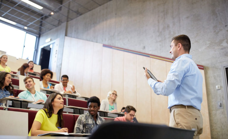 Professor in classroom