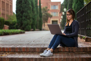 College student on campus