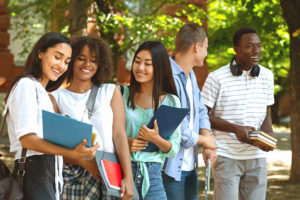 College students outside