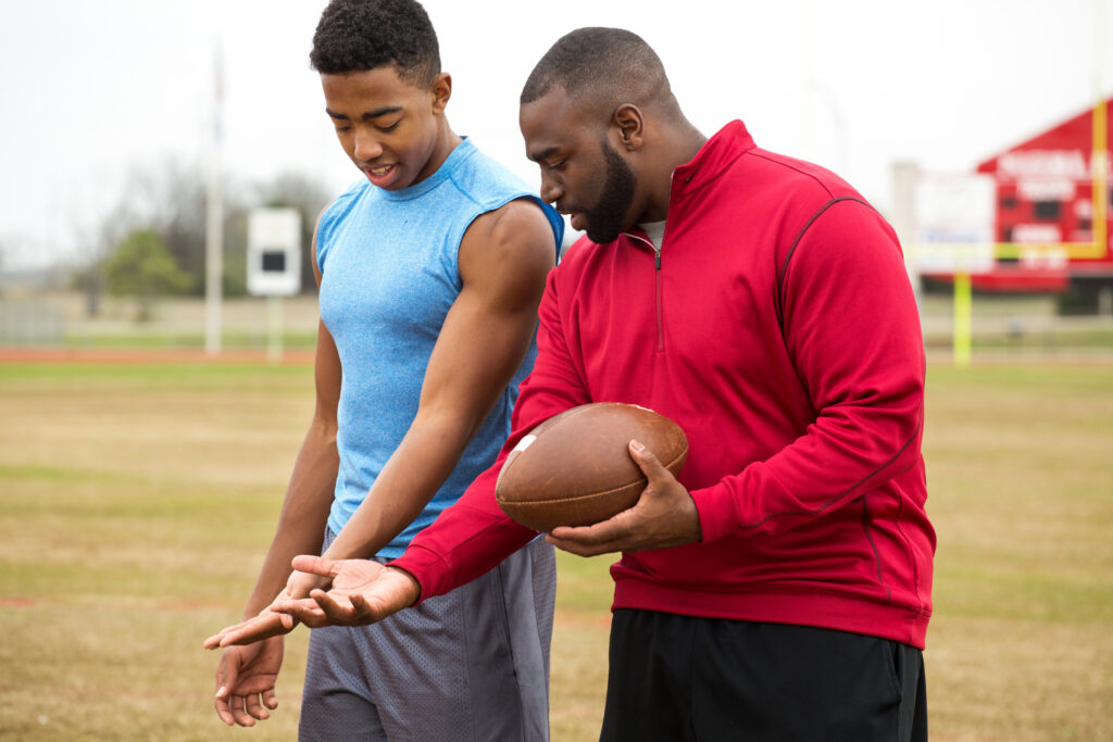 Student-athlete and coach