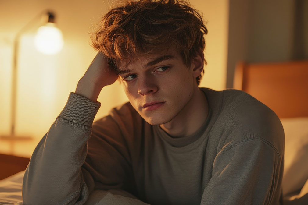 College student in room