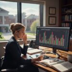 Woman working at a computer