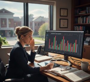 Woman working at a computer