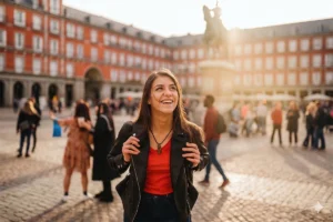 College student studying abroad