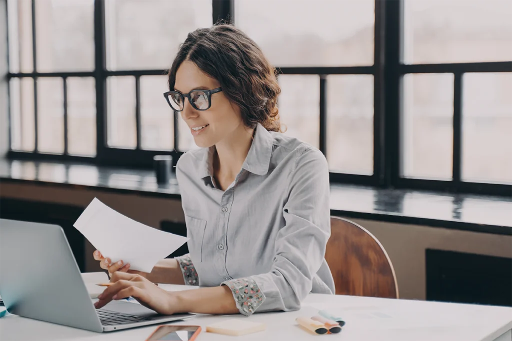 Person working at desk