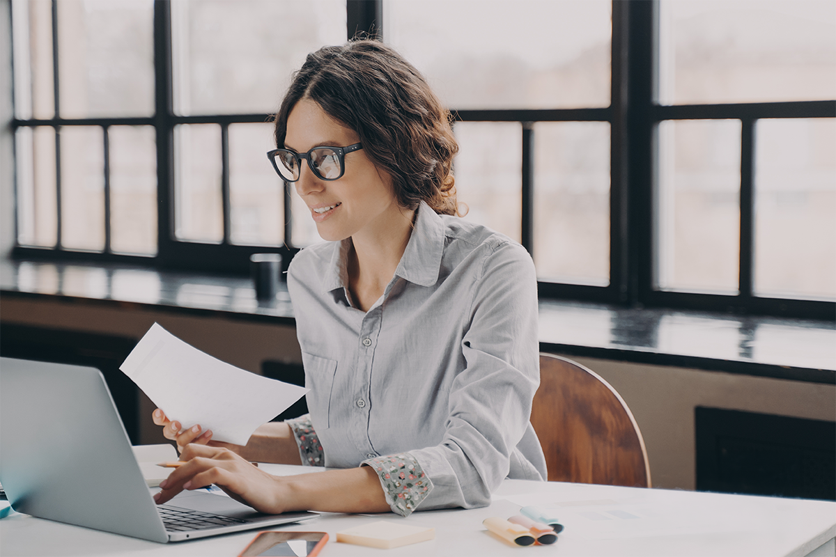 Person working at desk