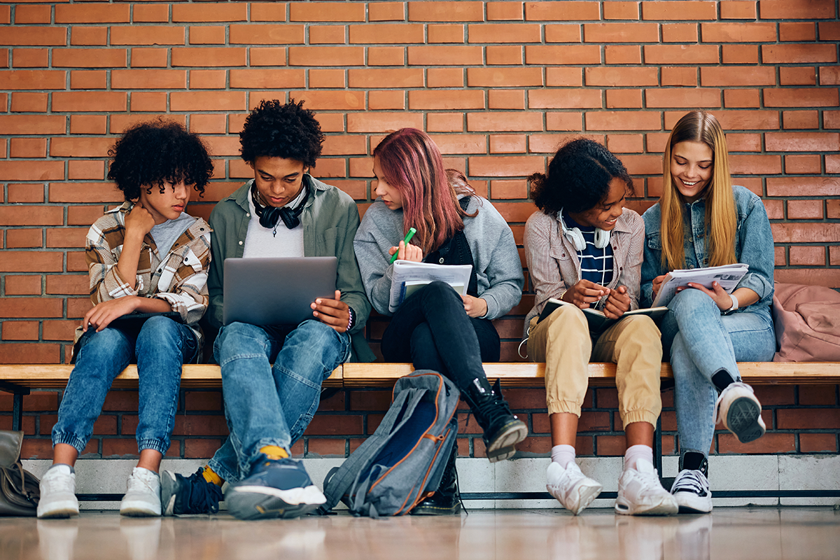 Students studying